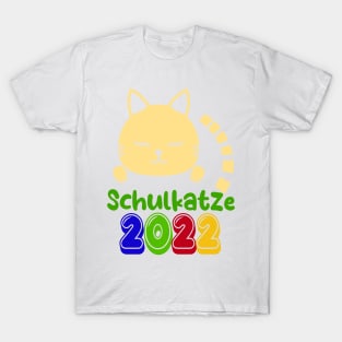 Schulbeginn Katze Schulkatze 2022 T shirt T-Shirt